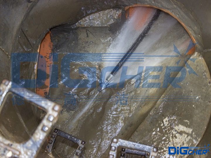 一前四后管道清洗噴嘴作業效果